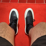 Louboutin-style red bottom shoes original box clexport canvas patchworkcasualflats men's whitetie back sneakers new arrivalflats shoes travel shoes
