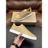 Louboutin-style red bottom shoes, hot-selling genuine leather flat men's sneakers, cl red sole trendy lace-up casual shoes, factory direct