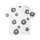 Denim Tears Outfit: T Shirt/Shorts (Separate Purchase Options) Puff Print Short Sleeve T-shirt Loose Couple Shorts Suit