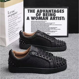 Louboutin-style red bottom shoes europeancl rivetstrendy men's shoes red bottom sneakersfashioneasiest for matchbest selling breathable casual shoes