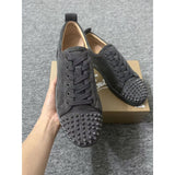 Louboutin-style red bottom shoes european station cl rivet shoes casual sneakers sneakers fashioneasiest for match loafers genuine leather shoes