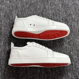 Louboutin-style red bottom shoes export model cl men's shoes electric embroidered red bottom white shoes breathable sneakers men's shoes flatscasual shoes crescent shoes