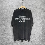 Amiri washed t-shirt hollywood font short sleeve