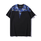 Marcelo Burlon T Shirt MB Blue Wings Men's and Women's Same Hip Hop Pure Cotton