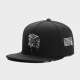 Trendy flat brimmed hat indian head sun shade