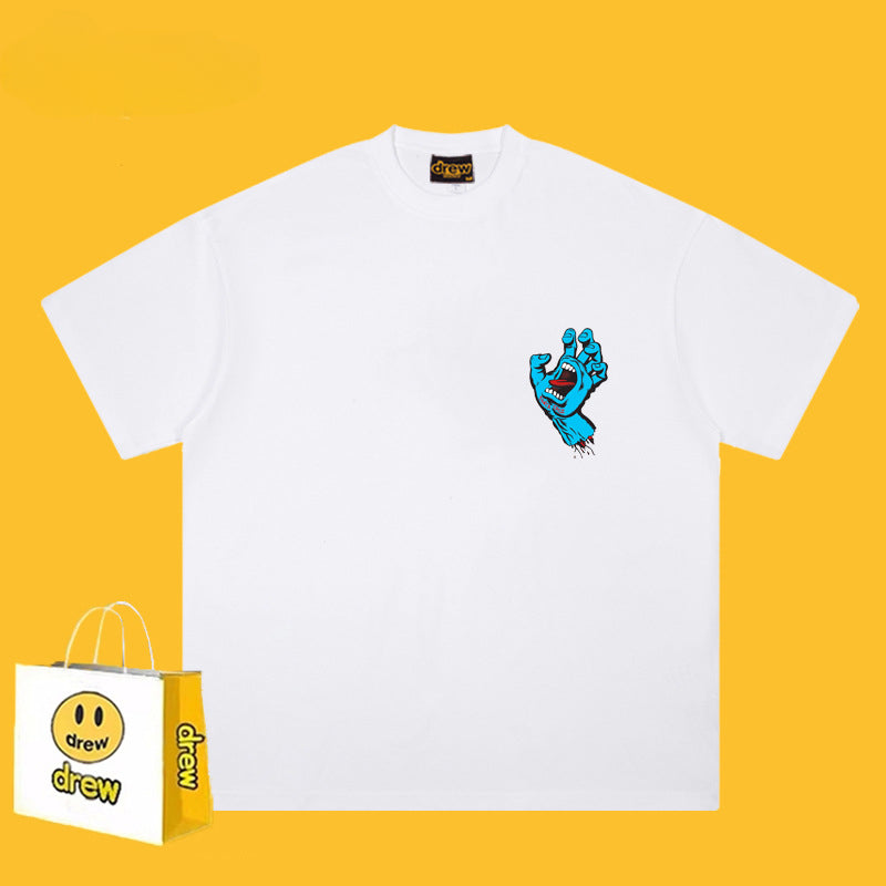 Drew T Shirts Cotton Summer Loose Men's Short Sleeve