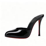 Louboutin-style red bottom shoes exportfrenchcl red bottom women's stiletto shoes sexy pointed toe flatsflats high heels fish mouth women's shoes