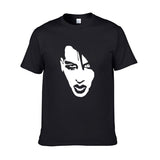 Marilyn Manson T Shirt Sketch Head Print Short Sleeve Men and Women Loose