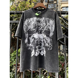 Mens Vintage T-Shirts VINTAGE Old Printed Crew Neck Short Sleeve T-Shirt