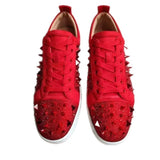 Louboutin-style red bottom shoes european cl style gridsmen's shoes cowhide rivets hot diamond low-top red bottom shoes couple sneakers casualeasiest for match
