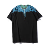 Marcelo Burlon T Shirt MB Jungle Blue Wings Seamless Printing Men and Women Same Style