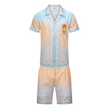 Casablanca Shirts And Shorts 2 Pieces Set Summer Ethnic Vintage