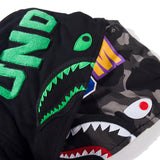 Bathing Ape Hoodie Camouflage Shark Jacket Men's Autumn and Winter Cardigan Zipper Embroidered Hooded Sweater