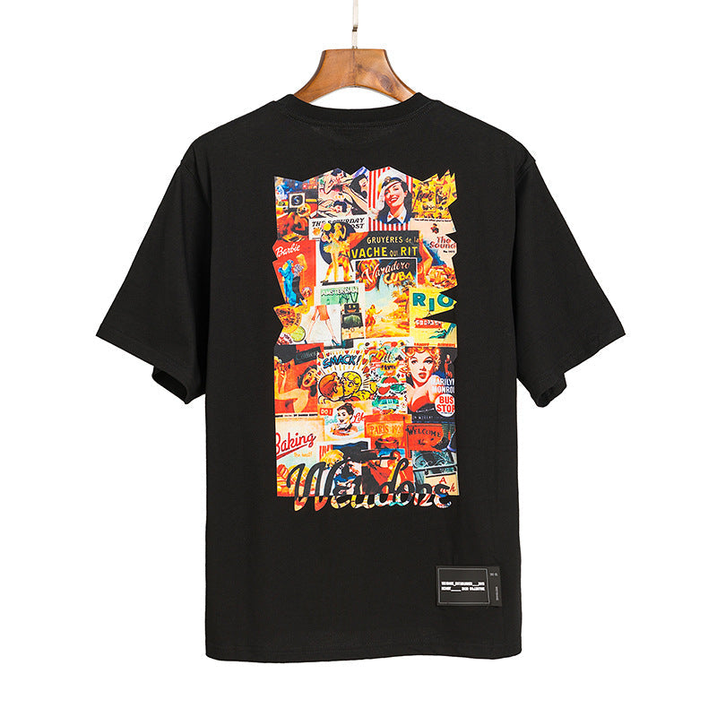We11 Done T Shirts Graffiti Retro Poster Summer Casual Men and Women