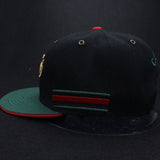 Trendy flat brimmed hat biggie large letter embroider breathable