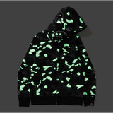 Shark Print Hoodie Men And Women Plus Size Loose Hoodie Coat