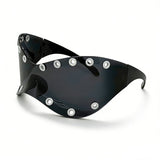 Trendy punk glasses metal rivets