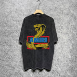 Amiri washed t-shirt king cobra gold printing short sleeve