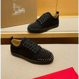 Louboutin-style red bottom shoes spring autum red bottom cl european station k-style british casual small black shoes good men's spike shoes
