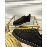 Louboutin-style red bottom shoes cl men's shoes electric embroidered red bottom white shoes breathable sneakers men's shoes flatscasual shoes crescent shoes