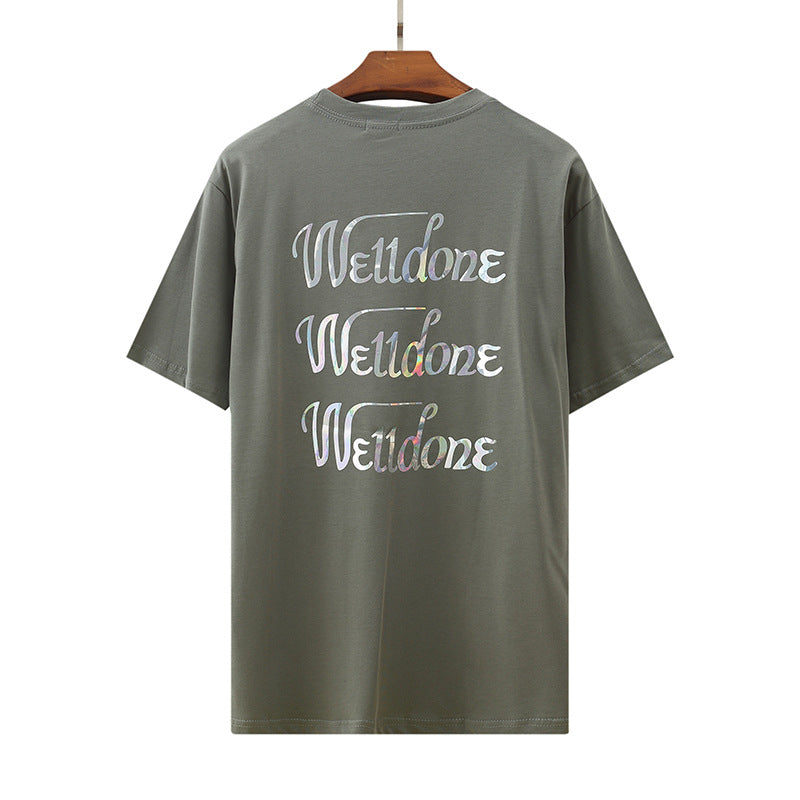 We11 Done T Shirts Letter Print Loose Large Size Men and Women Same Style
