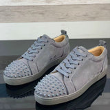 Louboutin-style red bottom shoes, popular european station cl red bottom shoes, electric embroidery style, low-top high-top men's shoes, red bottom couple, trendy rivets, casualtie back