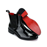 Louboutin-style red bottom shoes cl square toe red bottom leather shoes jing boran formal wear heightening chelsea boots suit business trendy wizard boots for men