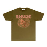 Rhude T Shirts Printed Trendy Pure Cotton