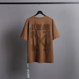 Off White T Shirts Tie-Dye Process Loose Men'S And Women'S Same Style Pure Cotton Short Sleeves