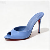 Louboutin-style red bottom shoes exportfrenchcl red bottom women's stiletto shoes sexy pointed toe flatsflats high heels fish mouth women's shoes