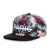 Trendy flat brimmed hat adjustable flower letterparis