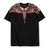 Marcelo Burlon T Shirt MB Brown Wings Pattern Pure Cotton Men and Women Same Style