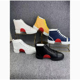 Louboutin-style red bottom shoes spring autum red bottom cl european station k-style british casual small black shoes good men's spike shoes