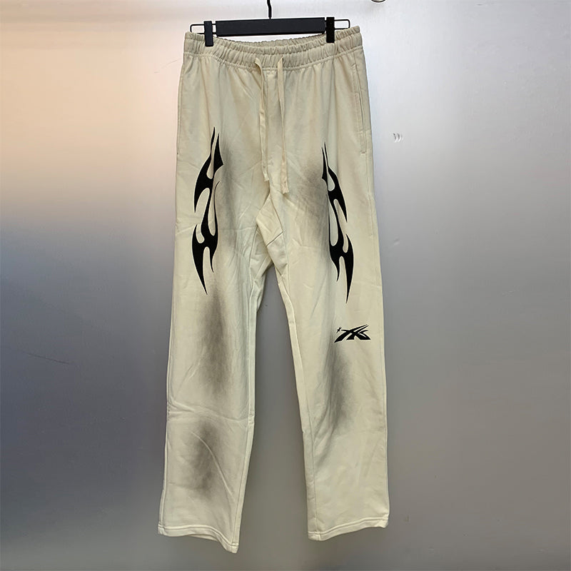 HS Pant Retro Printed Loose Autumn and winter