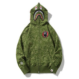 Bathing Ape Hoodie Autumn/Winter Camouflage Shark Hooded Cardigan Sweater Jacket