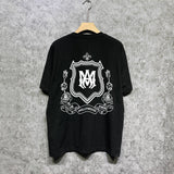 Amiri t shirts flower shield printing short sleeve