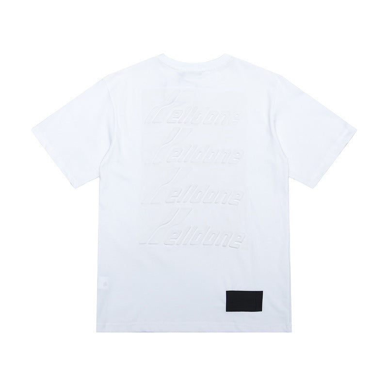 We11 Done T Shirts Letter Embossed Summer Short Sleeve Men and Women Same Style