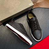 Louboutin-style red bottom shoes cl red bottom shoes men genuine leather loafers flatsplaid business leather shoes abrasion resistanteasiest for matchcasual men's shoes