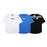 Palm Angels T Shirts Letter Print Short-Sleeve T-shirt Men's Loose Half Sleeve