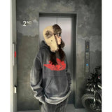 Mens Vintage T-Shirts Saint Michael Washing vintage Loose Hooded Sweater Hoodie