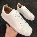 Louboutin-style red bottom shoes cl men's shoes electric embroidered red bottom white shoes breathable sneakers men's shoes flatscasual shoes crescent shoes