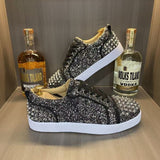 Louboutin-style red bottom shoes men quality european goods accl red bottom casual sneakers fashionpopularlow ankle shoes black gold trendyeasiest for match