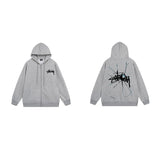 Stussy Hoodie Zip-Up Cardigan Fleece Hooded Sweater
