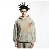 Mens Vintage T-Shirts Saint Michael Washing vintage Loose Hooded Sweater Hoodie
