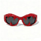 Trendy punk glasses y2k dark glue