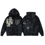 Mens Vintage T-Shirts SSSAINT LOUIS Printed wash water make old hooded jacket