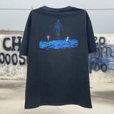 Men Vintage T-Shirts "Pink Floyd" Band Washed Black Tee