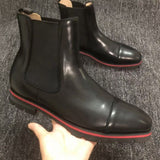 Louboutin-style red bottom shoes exportcl short boots leather fashion catwalk shoes high quality plus size red bottom leather boots