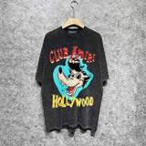 Amiri washed t-shirt smoke gray wolf printing short sleeve