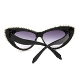Trendy punk glasses cat eyes with diamonds